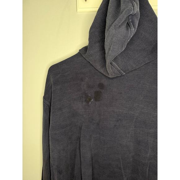 Dolce & Gabbana Silk Long Sleeve Button Front Hoodie Navy Blue Women Sz 14 EU 50 - Picture 9 of 13